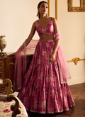 Dusty Pink Floral Lehenga